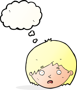 Bir insan tarafından çizilmiş düşünce baloncuğu olan mutsuz bir çocuk.