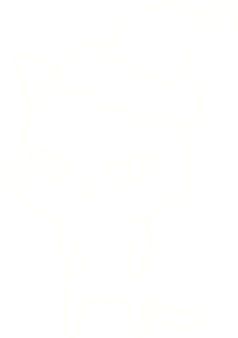 Bir insan tarafından çizilen Noel Kedisi Tebeşiri