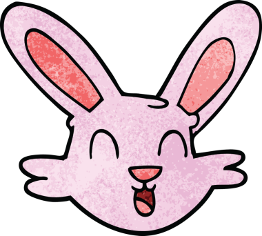 Bir insan tarafından çizilmiş şirin tavşan.