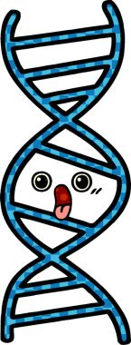 Bir insan tarafından çizilmiş bir DNA ipliğinin çizgi romanı.