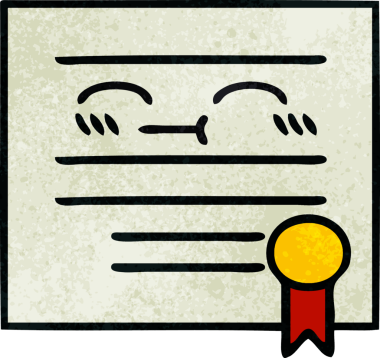 Bir insan tarafından çizilmiş mezuniyet diplomasının retro grunge dokusu.