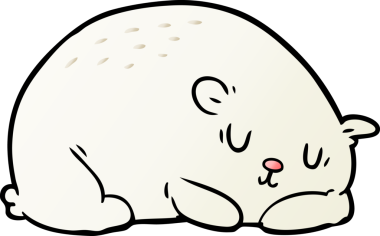 Bir insan tarafından çizilmiş uykulu kutup ayısı çizgi filmi