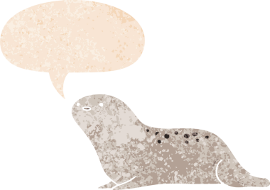 grunge ile konuşma balonu ile karikatür mühür sıkıntılı retro stil bir insan tarafından çizilmiş