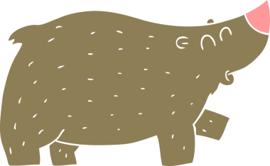 Bir insan tarafından çizilmiş ayının düz renk çizimi