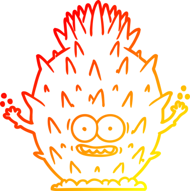 Bir insan tarafından çizilmiş bir kaktüsün sıcak çizgi çizimi