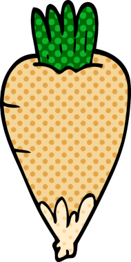 Bir insan tarafından çizilmiş karalama kökü sebzesi.