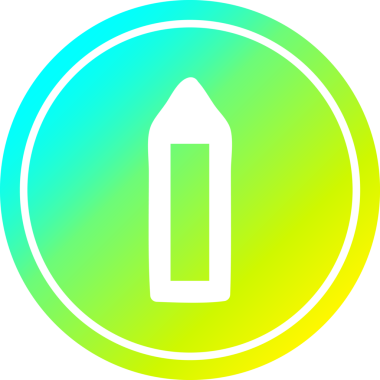 Bir insan tarafından çizilmiş havalı gradyan çizgili basit bir kalem dairesel simgesi