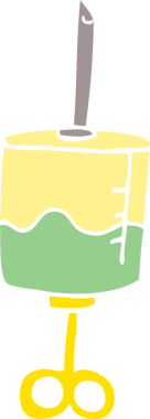 Bir insan tarafından çizilmiş tıbbi şırınga.