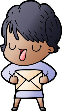 Bir insan tarafından çizilmiş bir karikatür kadın konuşuyor.