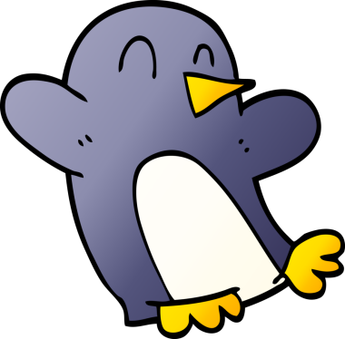 Bir insan tarafından çizilmiş bir karalama Noel pengueni.