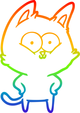 gökkuşağı gradyanı çizimi bir insan tarafından çizilmiş çizgi film kedisi