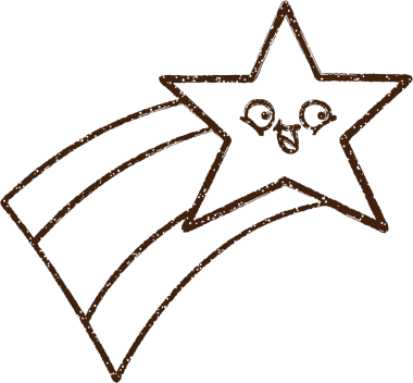 Bir insan tarafından çizilen Mutlu Gökkuşağı Yıldızı Kömürü