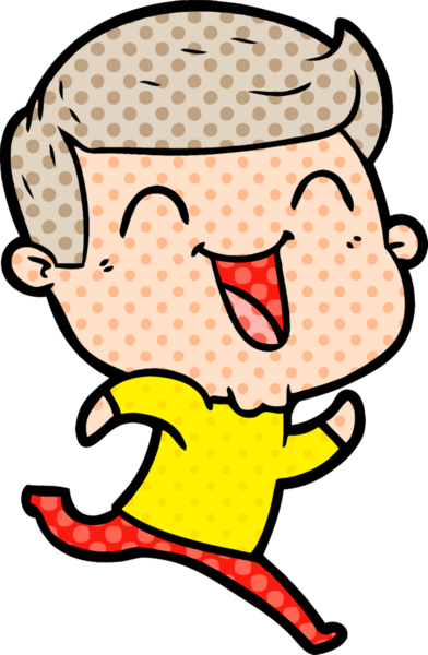 Bir insan tarafından çizilmiş gülen çizgi film adamı.