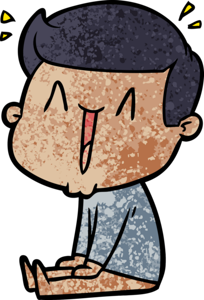 Bir insan tarafından çizilmiş mutlu bir adam.