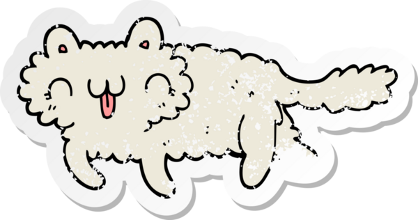 Bir insan tarafından çizilmiş karikatür bir kedinin sıkıntılı çıkartması.