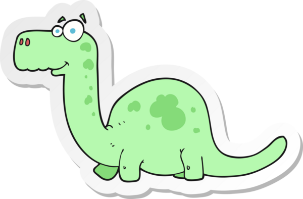 Bir insan tarafından çizilmiş bir dinozorun çıkartması.