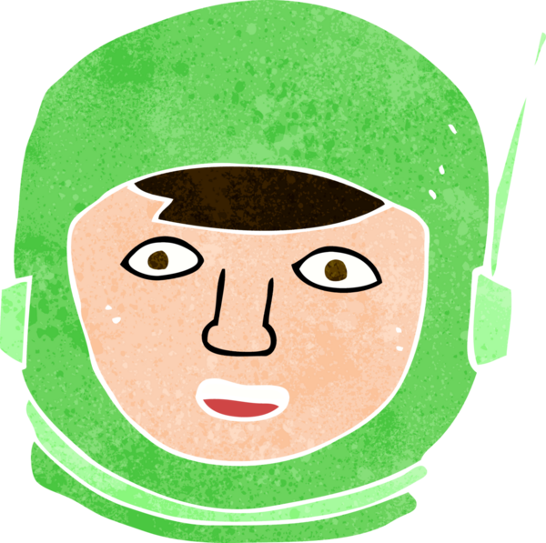 Bir insan tarafından çizilmiş astronot kafası.