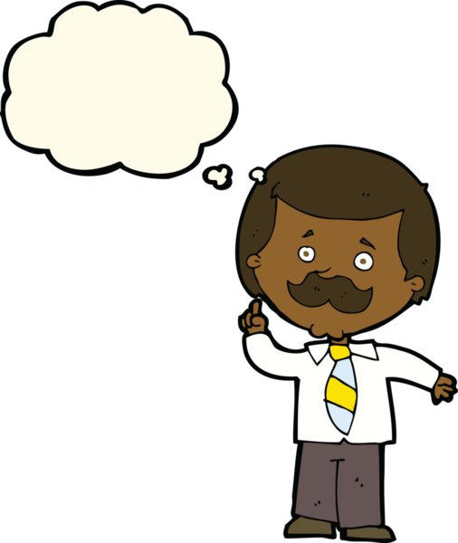 Bir insan tarafından çizilmiş düşünce baloncuğu fikri olan karikatür muhabiri.