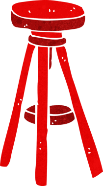 bir insan tarafından çizilmiş bir tabure.