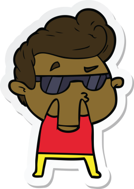 Bir insan tarafından çizilmiş havalı bir adamın çıkartması.