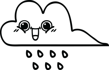 Bir insan tarafından çizilmiş yağmur bulutunun çizgi çizimi