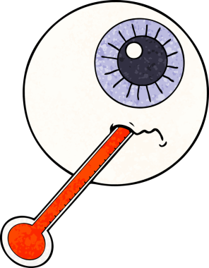 Bir insan tarafından çizilmiş hasta bir göz.