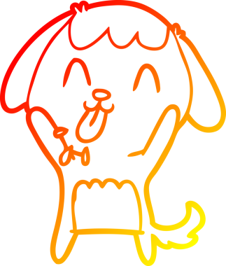 Bir insan tarafından çizilmiş sevimli bir köpeğin sıcak çizgi çizgisi.