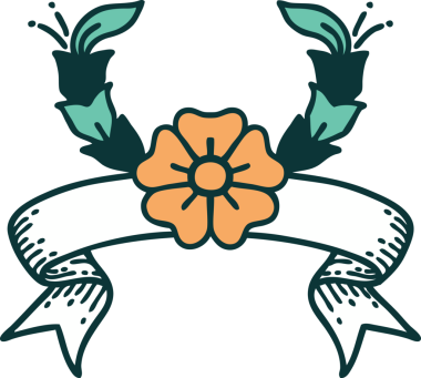 Bir insan tarafından çizilmiş dekoratif çiçekli geleneksel dövme.