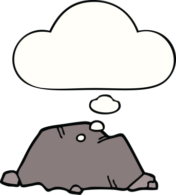 Bir insan tarafından çizilmiş düşünce baloncuklu karikatür.