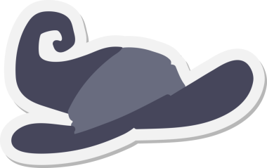 Bir insan tarafından çizilmiş ürkütücü cadı şapkası çıkartması.