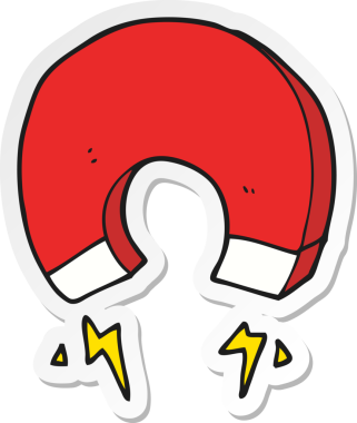 Bir insan tarafından çizilmiş bir karikatür mıknatısı.