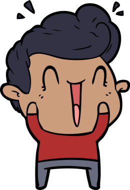 Bir insan tarafından çizilmiş mutlu bir adam.