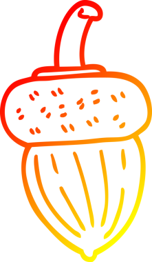 Bir insan tarafından çizilmiş bir palamutun sıcak çizgi çizimi