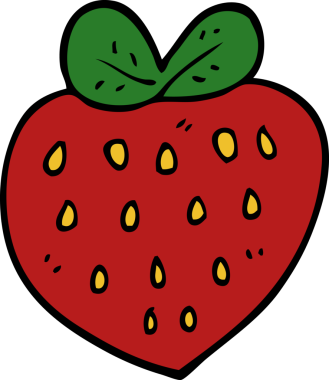 Bir insan tarafından çizilmiş karalama çileği.