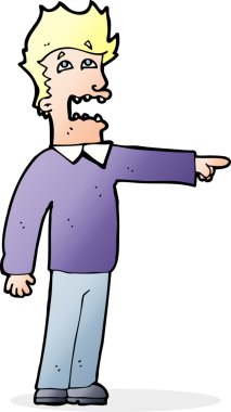 Bir insan tarafından çizilen karikatür adam.