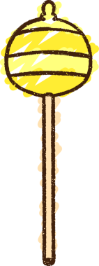 Bir insan tarafından çizilen lolipop tebeşiri.