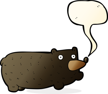 Bir insan tarafından çizilmiş komik bir çizgi film ayısı.