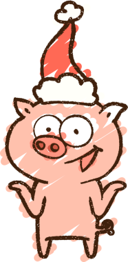 Bir insan tarafından çizilmiş Noel Domuz Tebeşiri