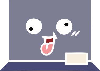 Bir insan tarafından çizilmiş düz renk retro karikatürü