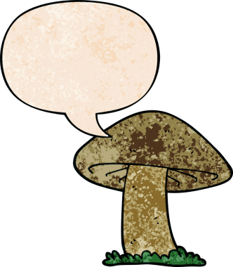 bir insan tarafından çizilmiş eski moda konuşma baloncuklu mantar.