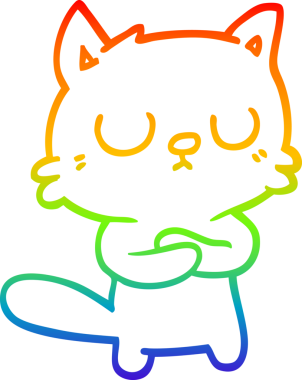 gökkuşağı gradyanı çizimi bir insan tarafından çizilmiş çizgi film kedisi