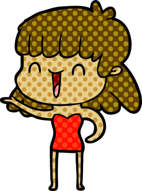 Bir insan tarafından çizilmiş karikatür kadın.