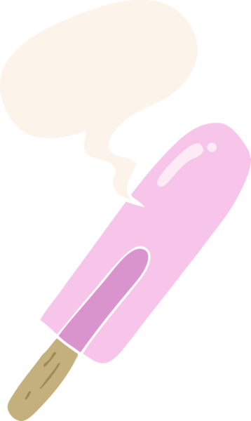 bir insan tarafından çizilmiş eski usul konuşma baloncuklu buz lolipopu.