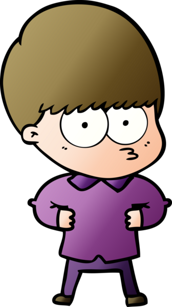 Bir insan tarafından çizilmiş tuhaf çizgi film çocuğu.