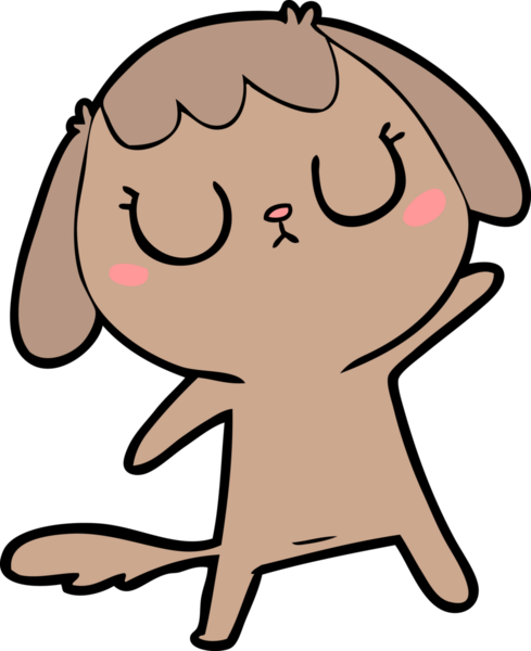 Bir insan tarafından çizilmiş şirin bir çizgi film köpeği.