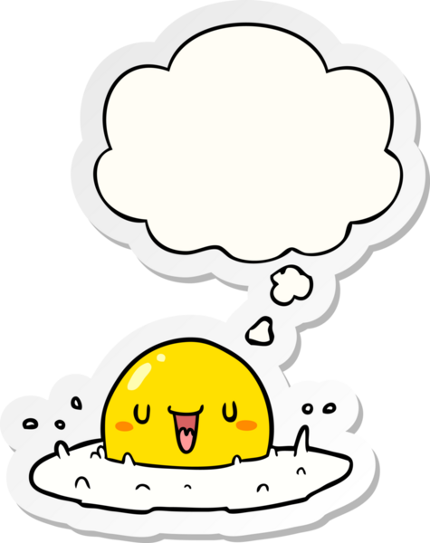 Düşünce baloncuklu yumurta, insan tarafından çizilmiş bir çıkartma.