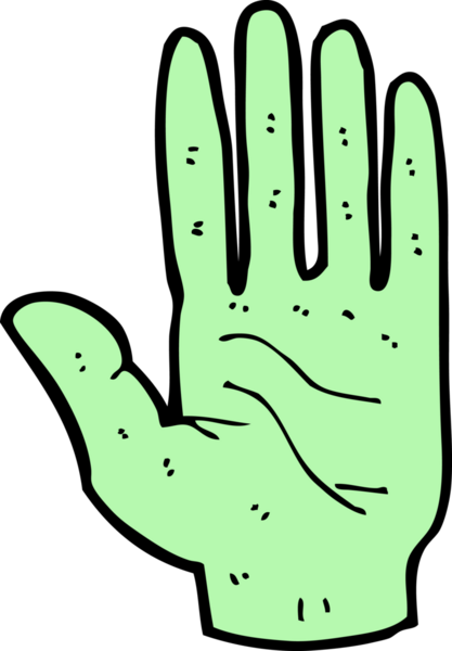 Bir insan tarafından çizilmiş bir zombi eli.