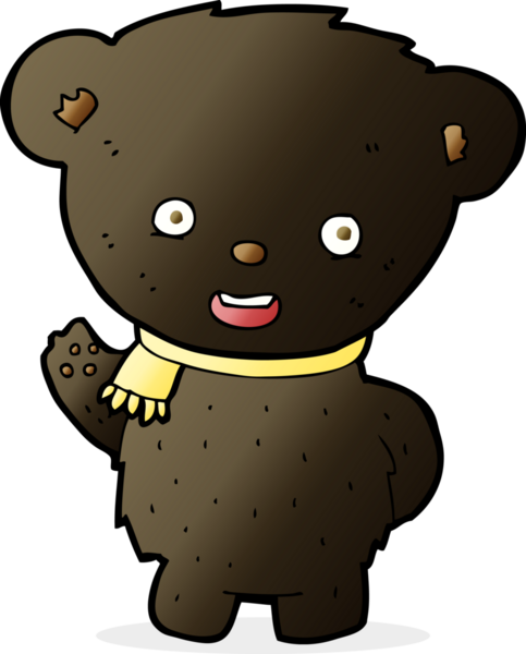 Bir insan tarafından çizilmiş siyah ayı çizgi filmi.