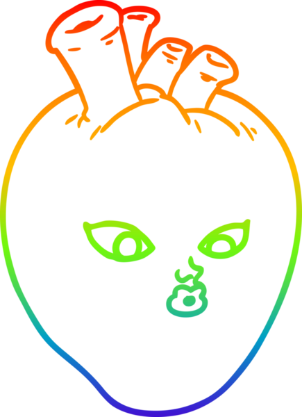 gökkuşağı gradyanı çizimi bir insan tarafından çizilmiş bir karikatür kalp