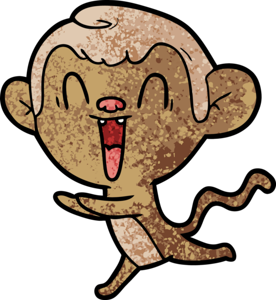 Bir insan tarafından çizilmiş gülen maymun çizgi filmi